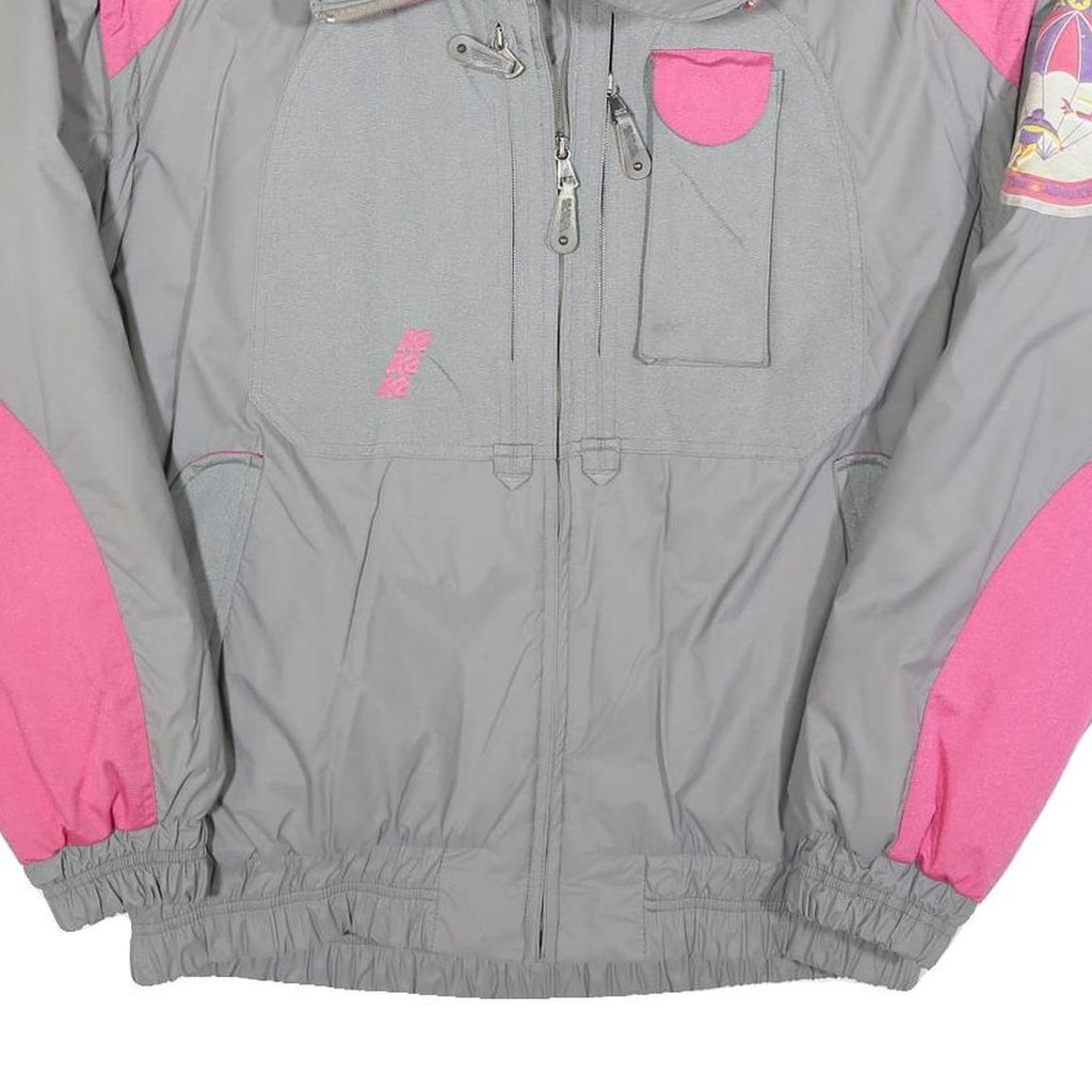 K2 Womens Grey & Pink Outdoor Jacket M Polyester Blend Zip Sports Patch