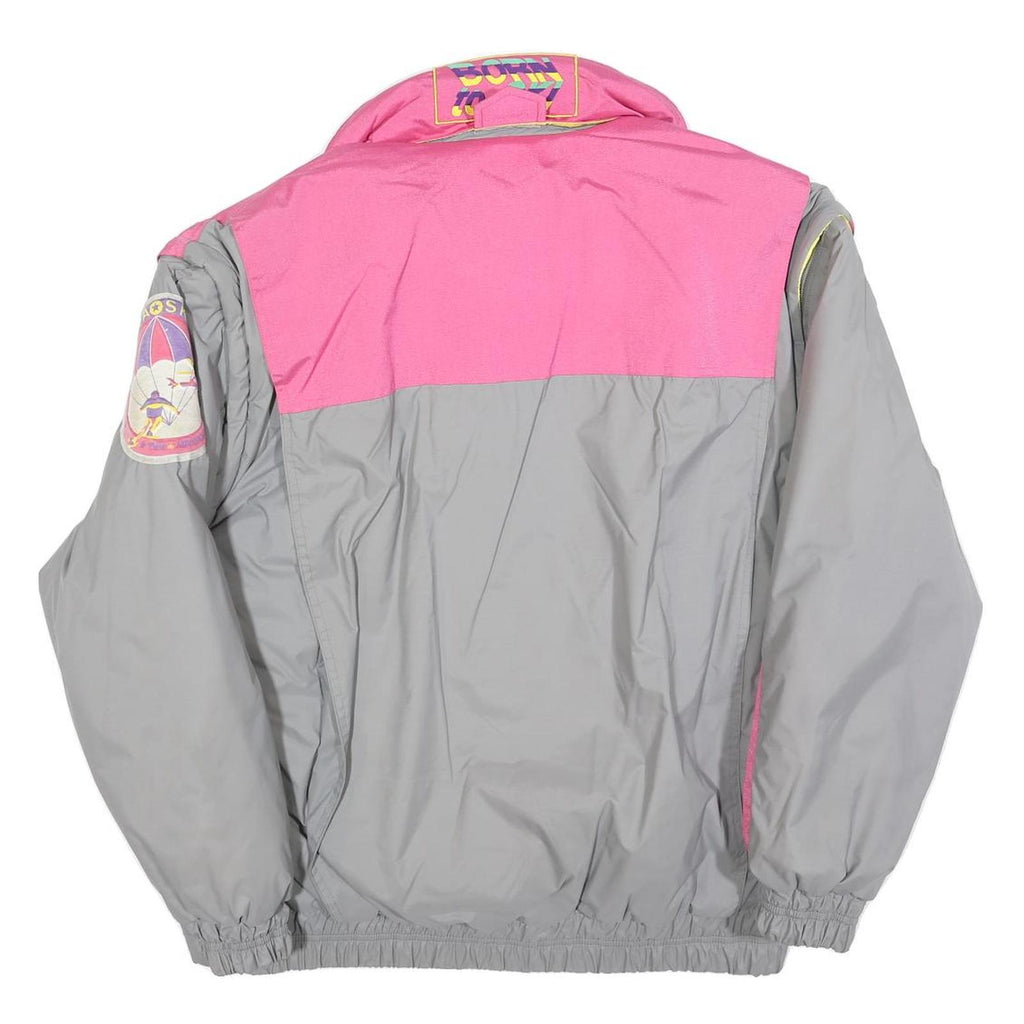 K2 Womens Grey & Pink Outdoor Jacket M Polyester Blend Zip Sports Patch