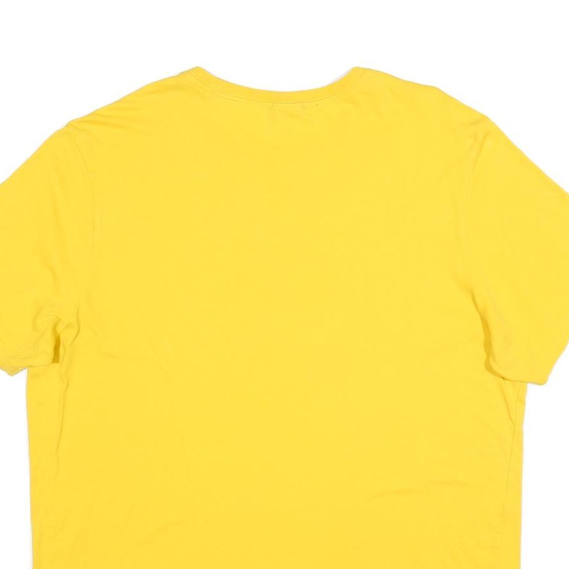 THE NORTH FACE Mens Yellow Cotton T-Shirt XL Short Sleeve Crew Neck Logo Print