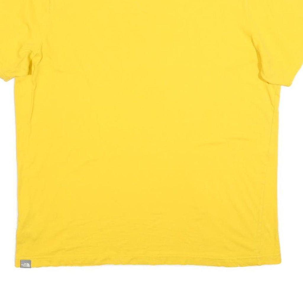 THE NORTH FACE Mens Yellow Cotton T-Shirt XL Short Sleeve Crew Neck Logo Print