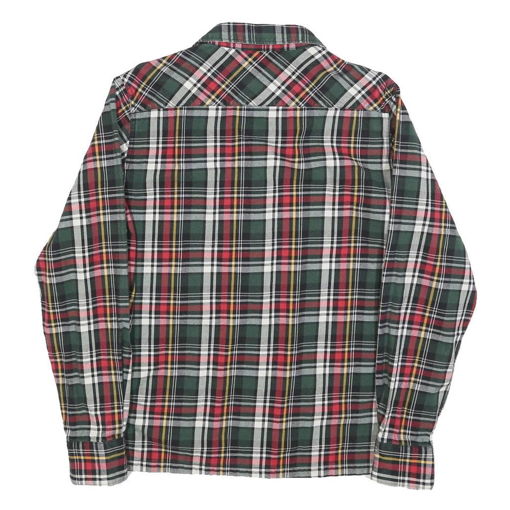 REPLAY Mens Green & Red Check Shirt M Cotton Blend Long Sleeve Casual