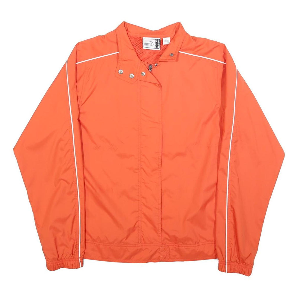 PUMA Womens Orange Polyester Blend Jacket UK 16 Zip Lightweight Sports Outerwear