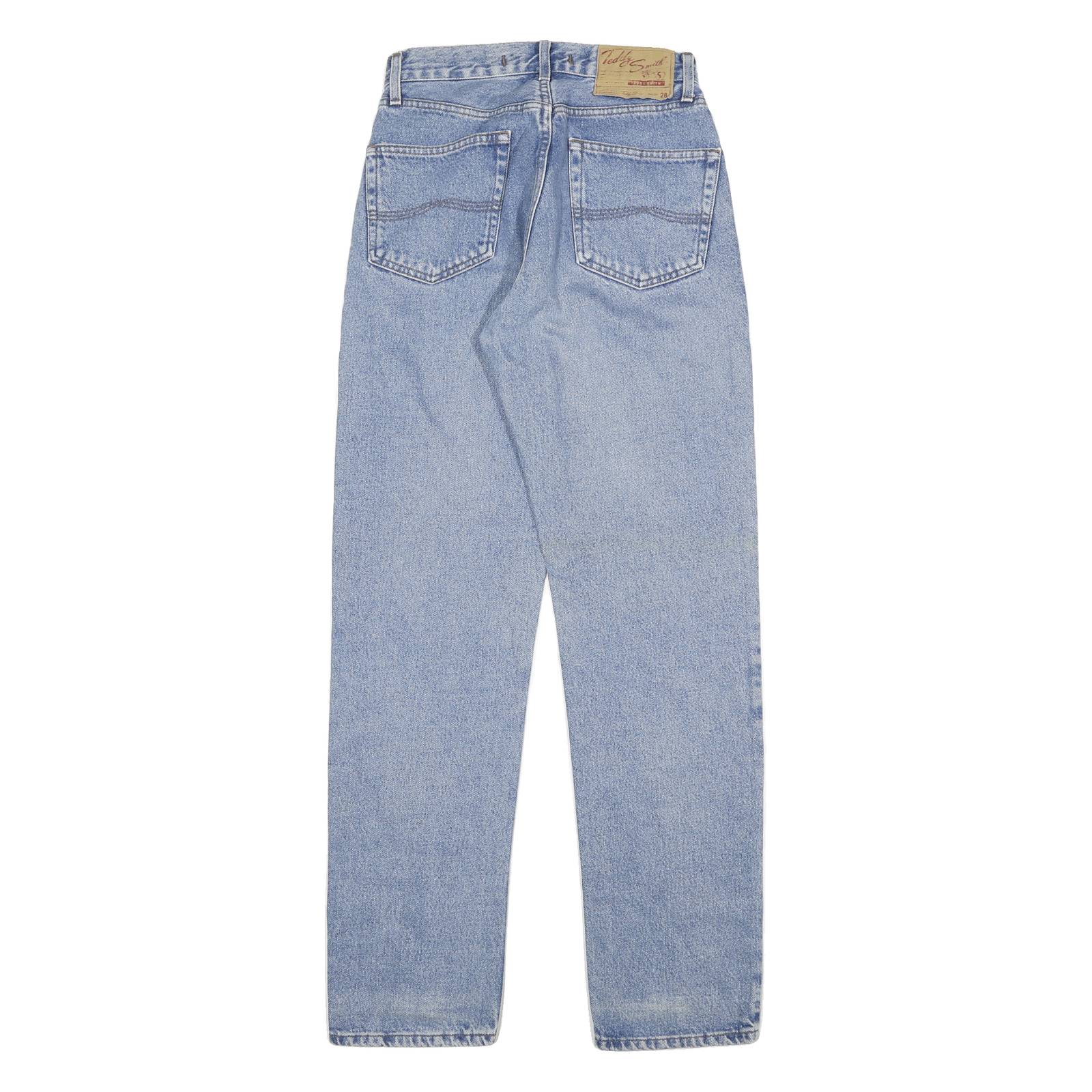 TEDDYS Mens Blue Regular Straight Denim Cotton Light W28 L33 Button Closure