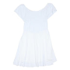 JACK WILLS Womens White Blue Stripe Day Dress Cotton Blend Off The Shoulder UK