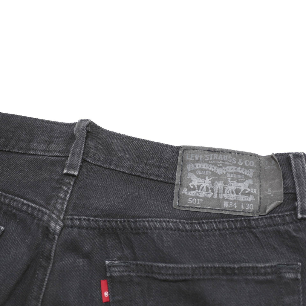 LEVI'S Mens Cotton Blend Black Regular Fit Straight Leg Trousers W34 L28 Button