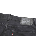 LEVI'S Mens Cotton Blend Black Regular Fit Straight Leg Trousers W34 L28 Button