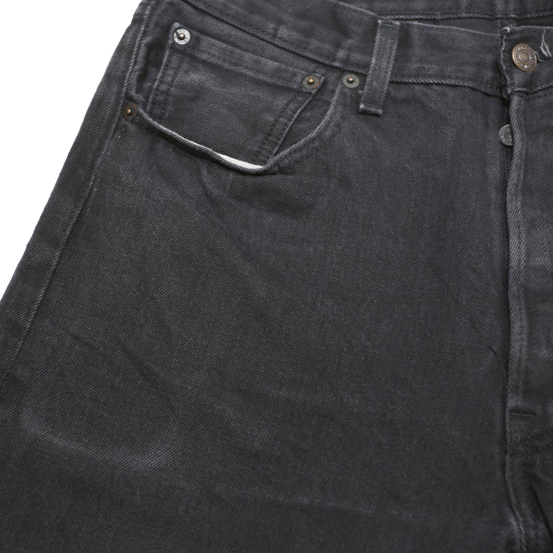 LEVI'S Mens Cotton Blend Black Regular Fit Straight Leg Trousers W34 L28 Button