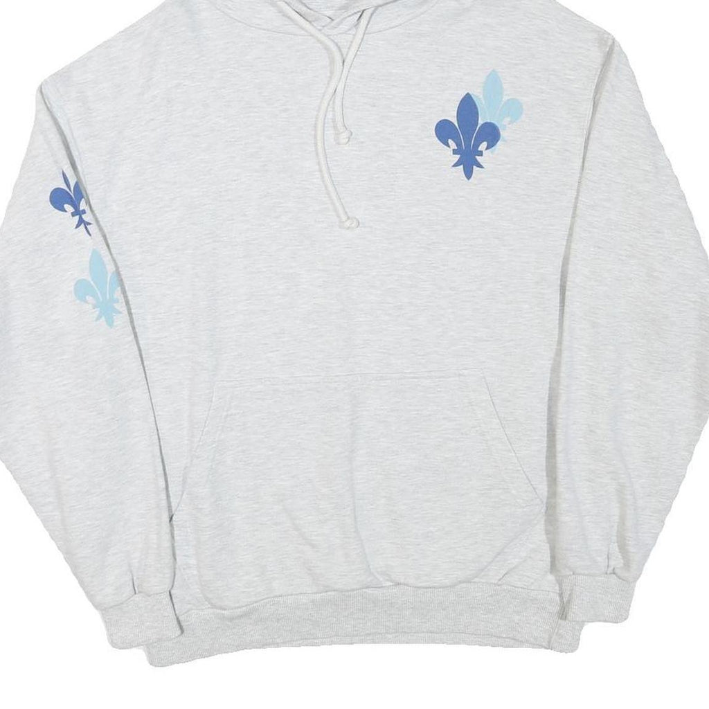 ELEVENPARIS Mens Grey Hoodie S Cotton Blend Graphic Print Drawstring