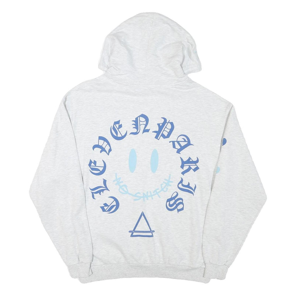 ELEVENPARIS Mens Grey Hoodie S Cotton Blend Graphic Print Drawstring