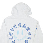ELEVENPARIS Mens Grey Hoodie S Cotton Blend Graphic Print Drawstring