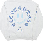 ELEVENPARIS Mens Grey Hoodie S Cotton Blend Graphic Print Drawstring