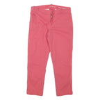 CALVIN KLEIN JEANS Womens Cotton Blend Pink Slim Straight Trousers W30 L25