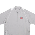 ADIDAS Mens Grey White W Basketball 1/4 Zip Sweatshirt L Sportswear