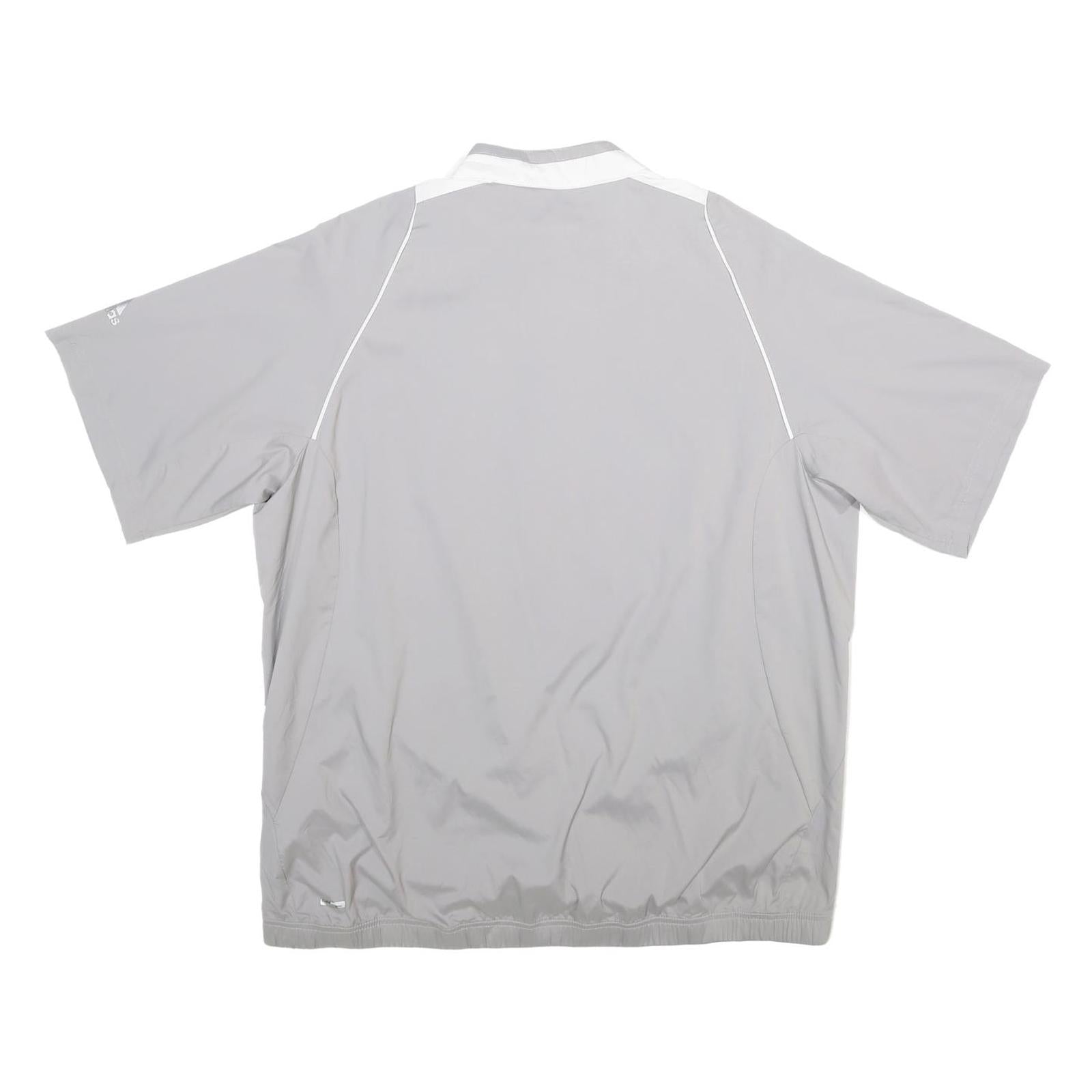 ADIDAS Mens Grey White W Basketball 1/4 Zip Sweatshirt L Sportswear