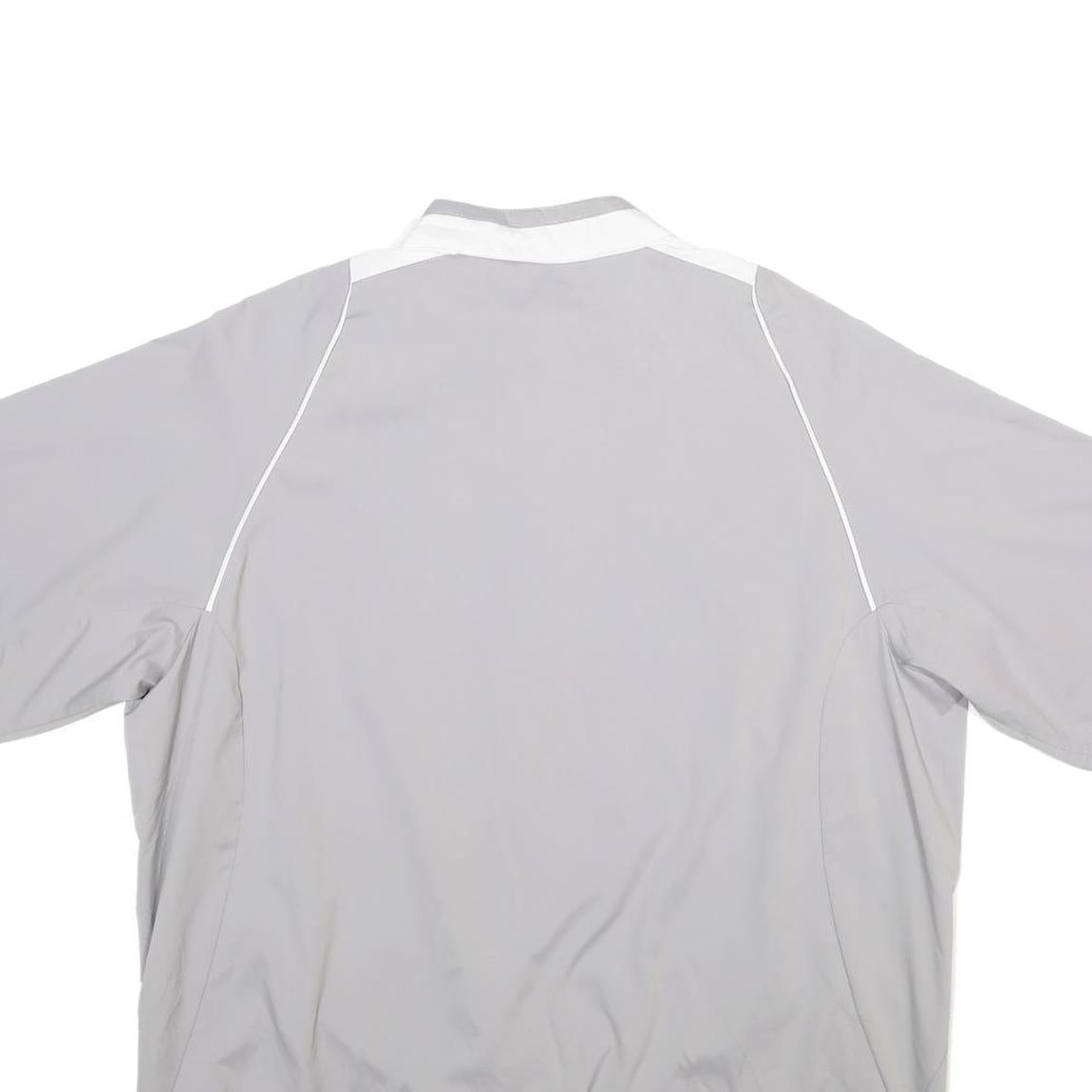 ADIDAS Mens Grey White W Basketball 1/4 Zip Sweatshirt L Sportswear