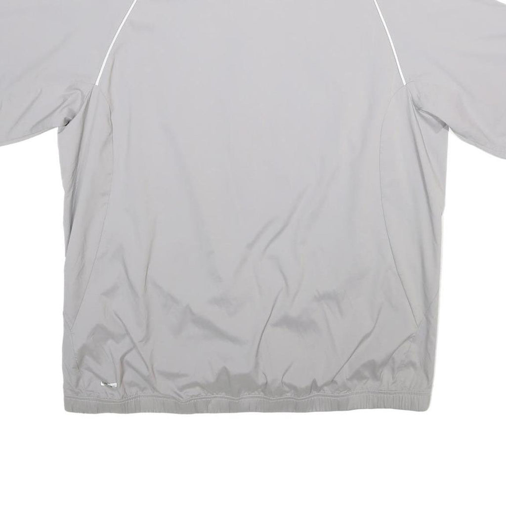 ADIDAS Mens Grey White W Basketball 1/4 Zip Sweatshirt L Sportswear