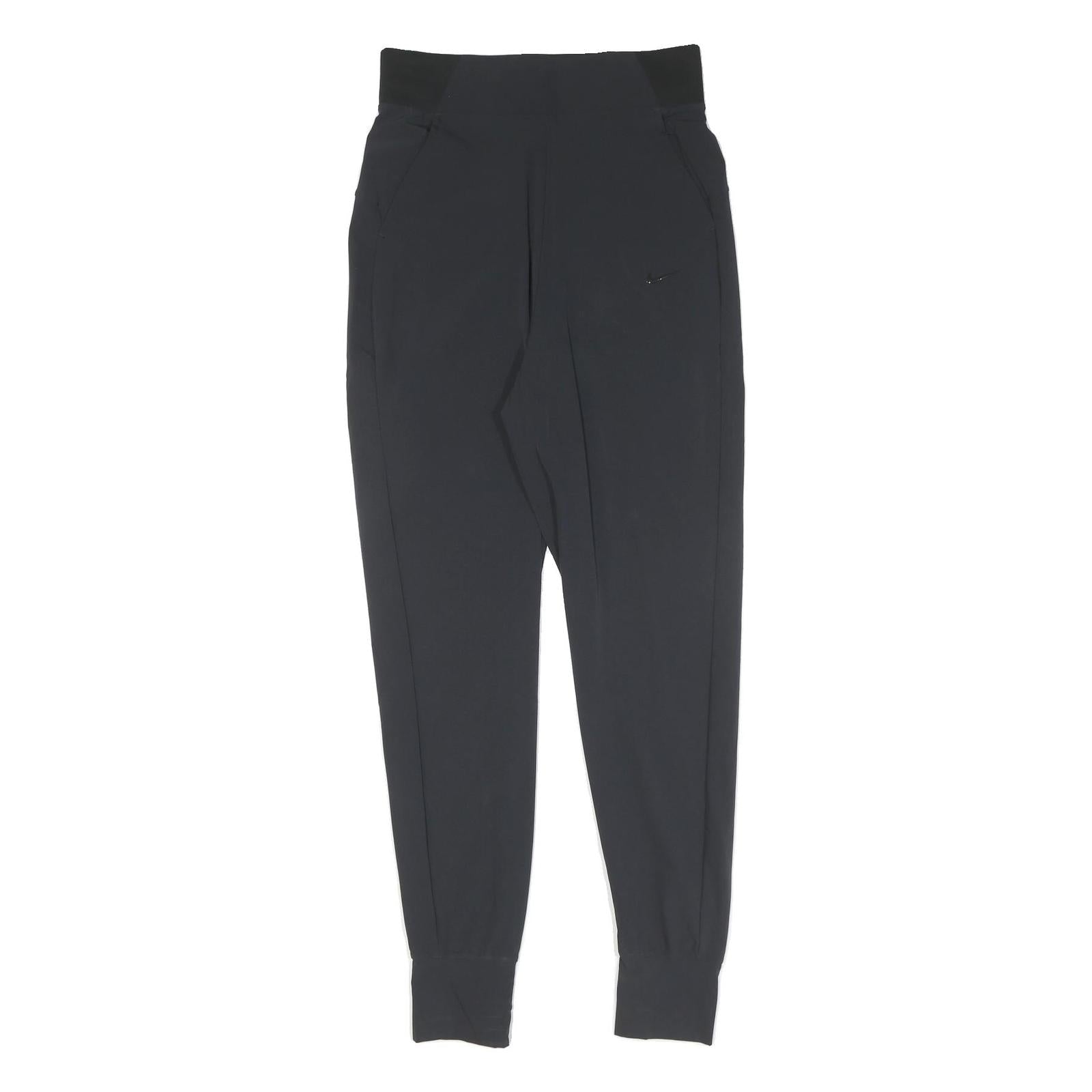 NIKE Womens Joggers Black XS W25 L25 Slim Tapered Fit Polyester Activewear
