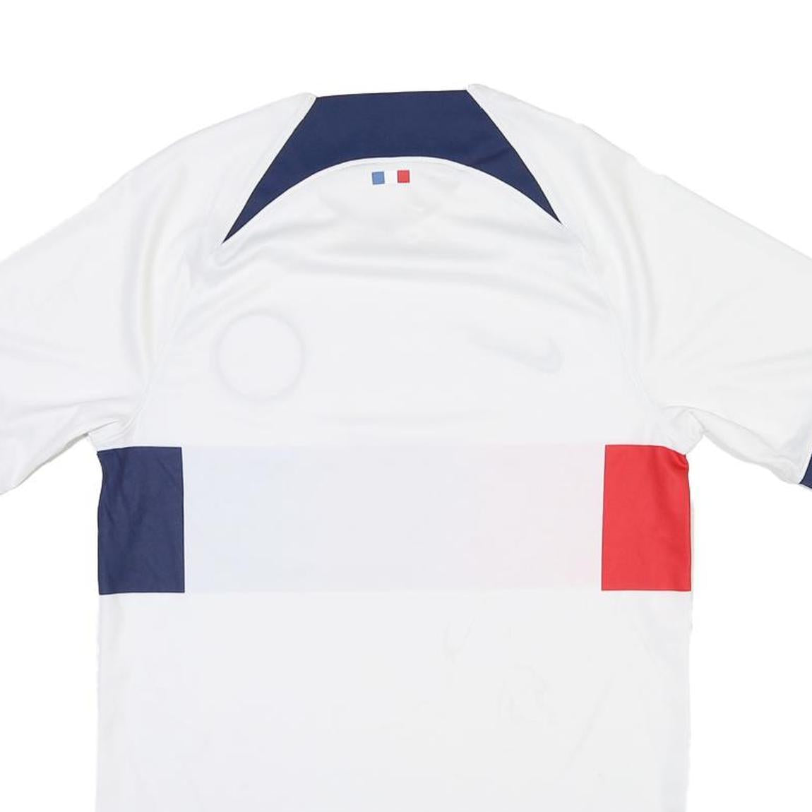 NIKE Mens White & Red Blue Paris Saint-Germain PSG Football Shirt S Short Sleeve
