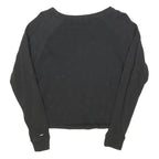 TOMMY HILFIGER Womens Black Graphic T-Shirt S Long Sleeve Crew Neck Cotton Blend