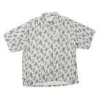 COLUMBIA Mens Grey & White Pattern Shirt M Cotton Blend Casual Button Front