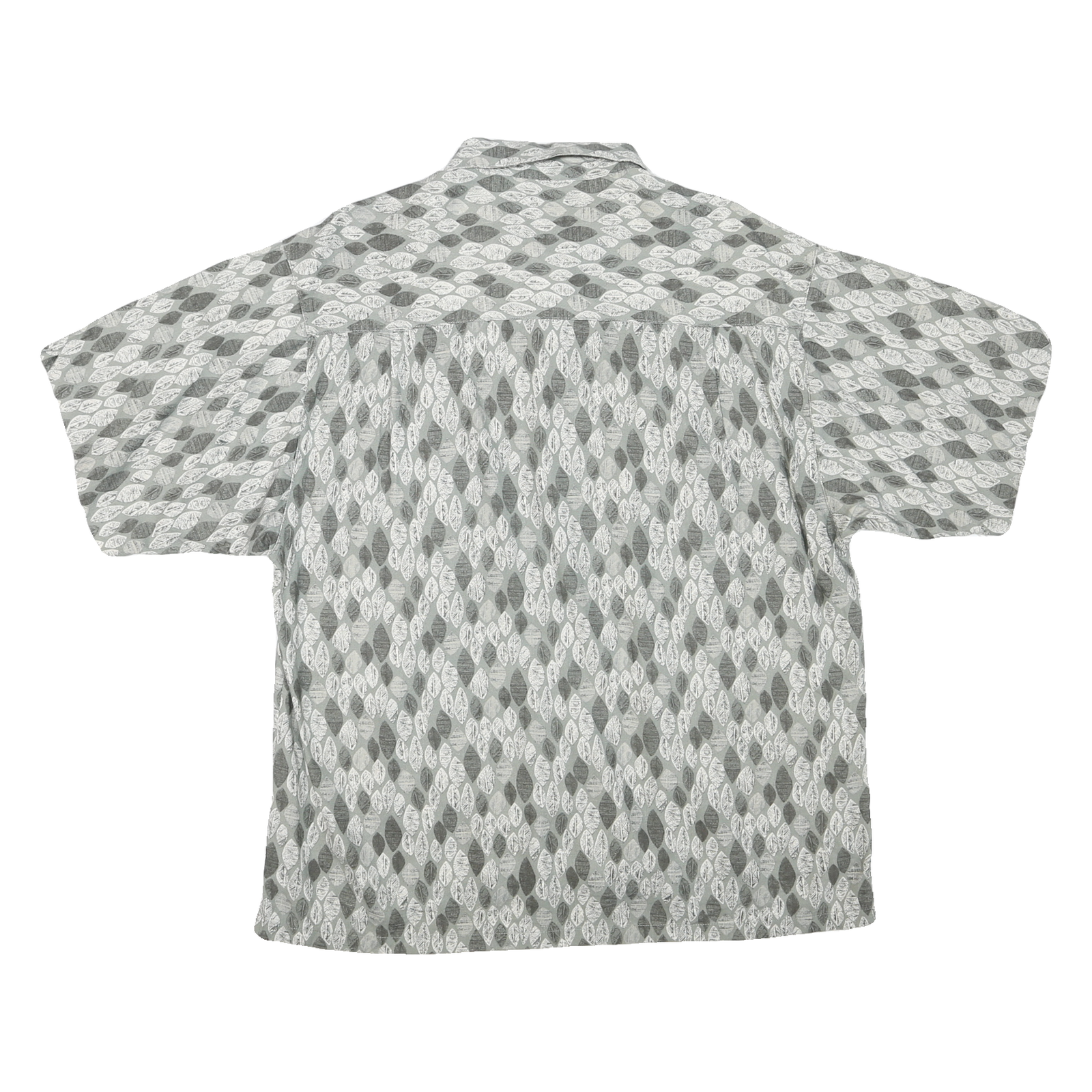 COLUMBIA Mens Grey & White Pattern Shirt M Cotton Blend Casual Button Front