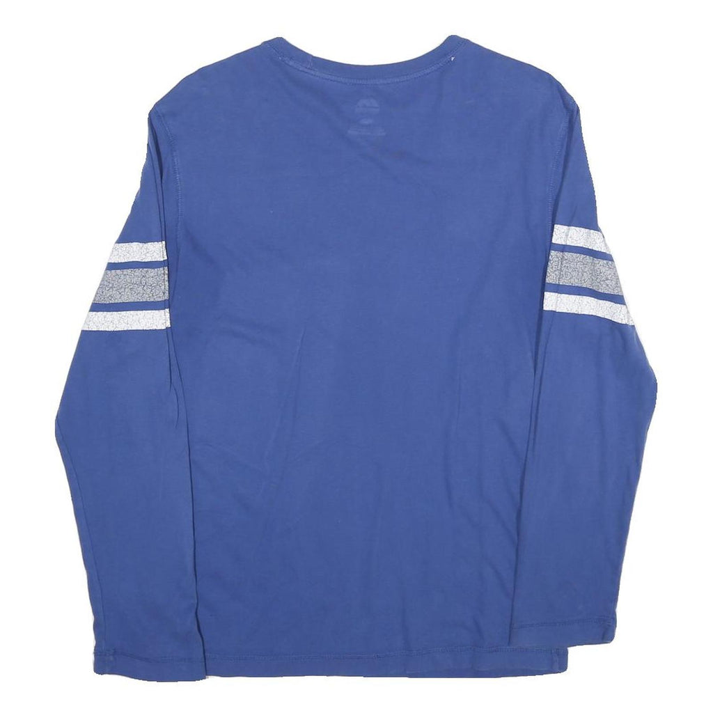 MAJESTIC Mens Blue Indianapolis Colts T-Shirt S Long Sleeve Crew Neck Football