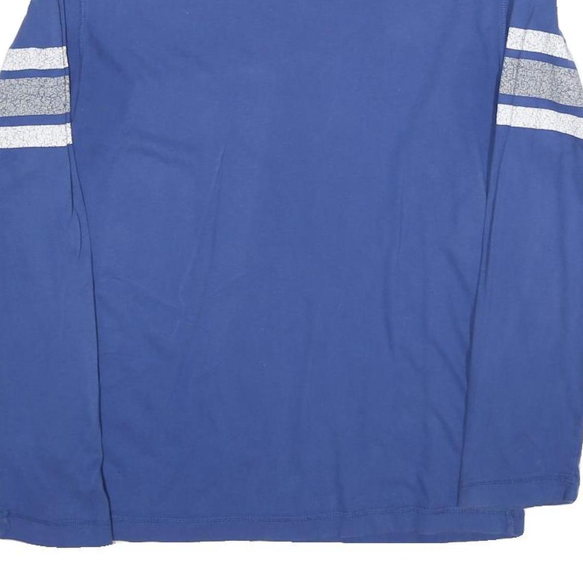 MAJESTIC Mens Blue Indianapolis Colts T-Shirt S Long Sleeve Crew Neck Football