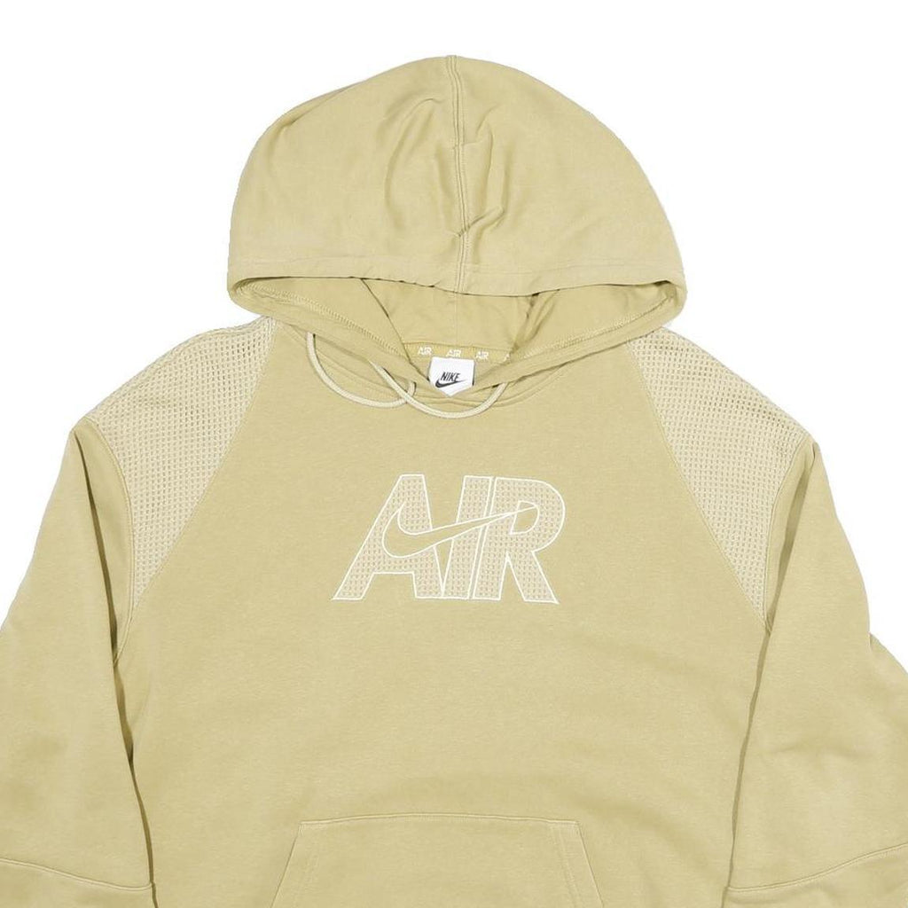 NIKE Mens Beige Air Pullover Hoodie S Cotton Blend Sports Sweatshirt