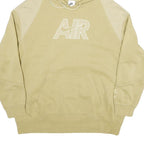 NIKE Mens Beige Air Pullover Hoodie S Cotton Blend Sports Sweatshirt