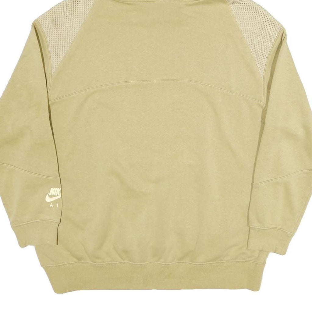 NIKE Mens Beige Air Pullover Hoodie S Cotton Blend Sports Sweatshirt