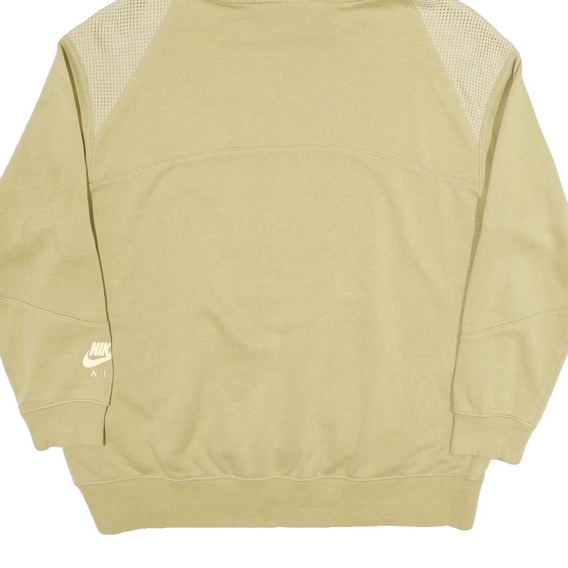 NIKE Mens Beige Air Pullover Hoodie S Cotton Blend Sports Sweatshirt