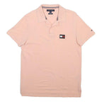TOMMY HILFIGER Mens Pink Polo Shirt M Cotton Blend Short Sleeve Classic
