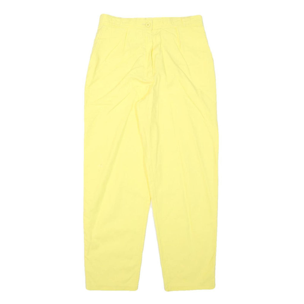 Yellow Womens Relaxed Leg Trousers Cotton Blend Zip W29 L27 Casual Summer Pants