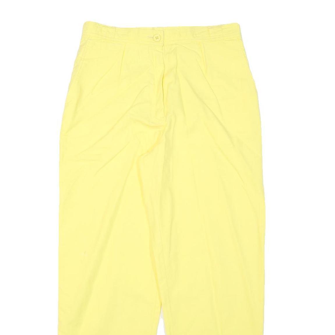 Yellow Womens Relaxed Leg Trousers Cotton Blend Zip W29 L27 Casual Summer Pants