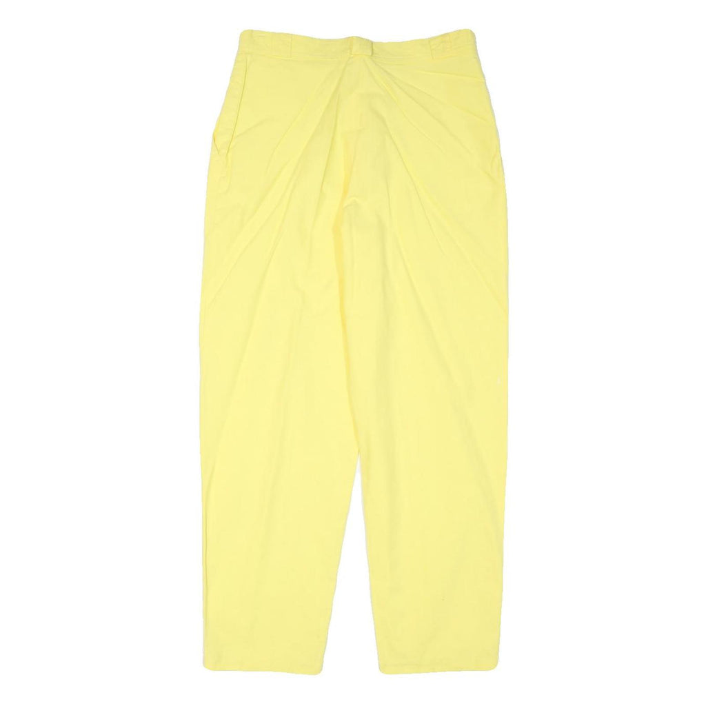 Yellow Womens Relaxed Leg Trousers Cotton Blend Zip W29 L27 Casual Summer Pants