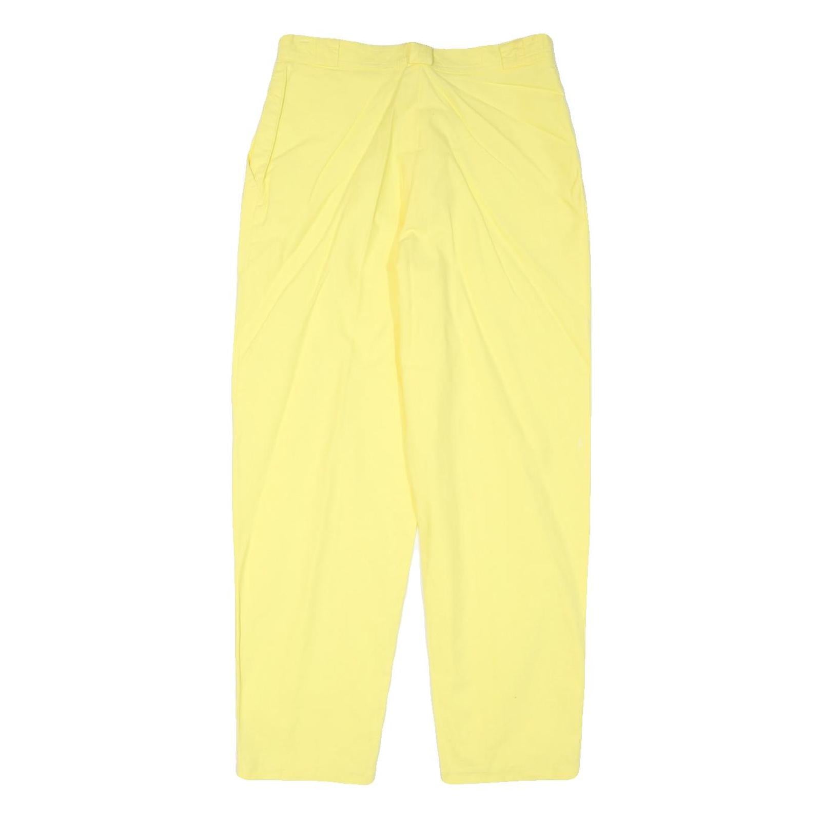Yellow Womens Relaxed Leg Trousers Cotton Blend Zip W29 L27 Casual Summer Pants