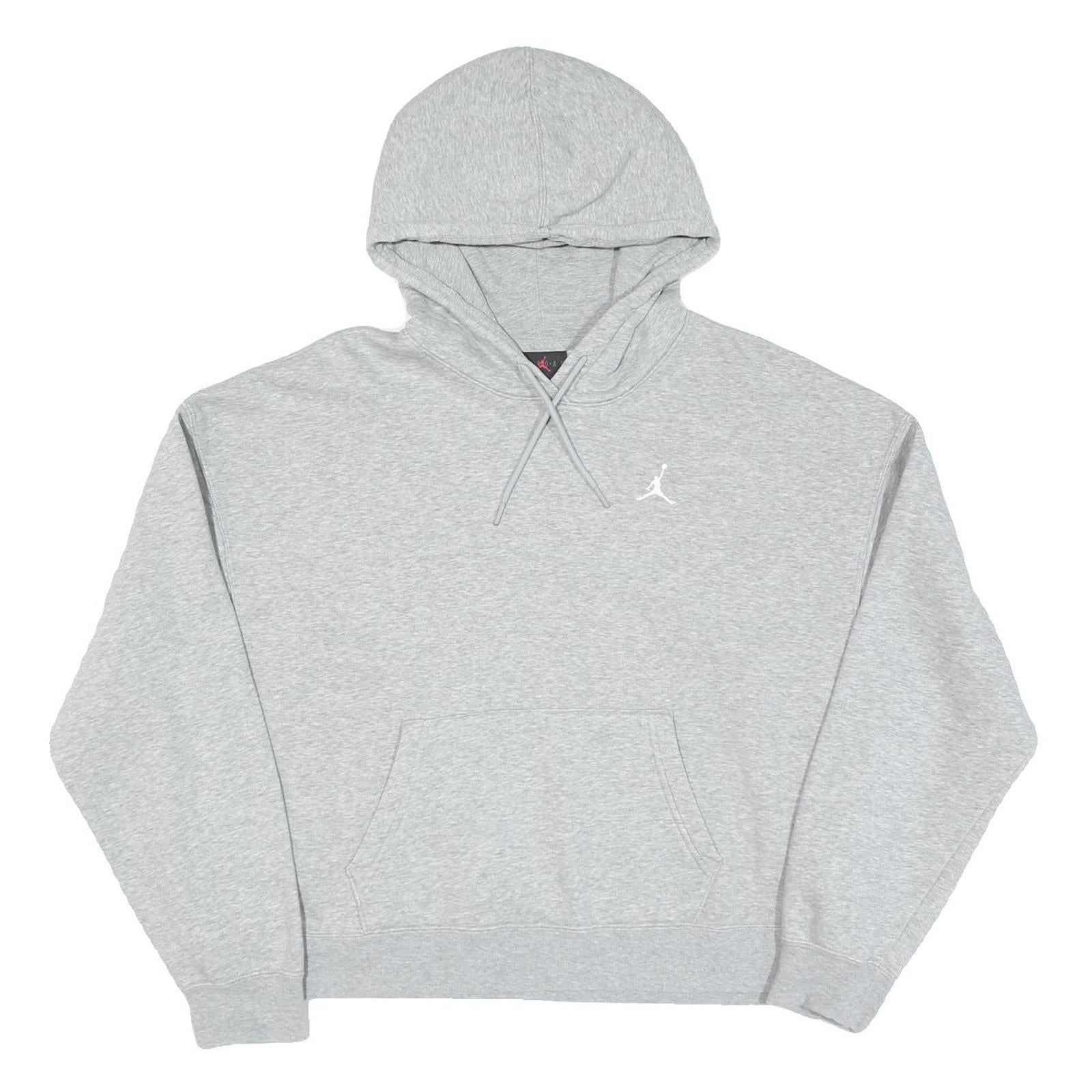 AIR JORDAN Womens Grey Pullover Hoodie S Jumpman Logo Casual Sportswear