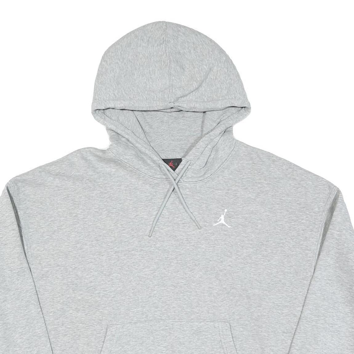 AIR JORDAN Womens Grey Pullover Hoodie S Jumpman Logo Casual Sportswear