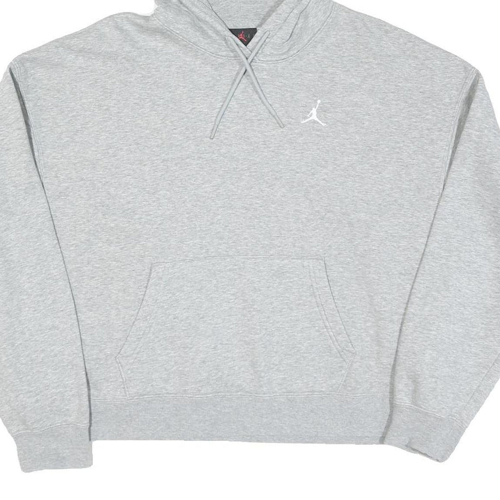 AIR JORDAN Womens Grey Pullover Hoodie S Jumpman Logo Casual Sportswear