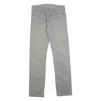 LEVI'S 513 Mens Slim Grey Cotton Blend Jeans W29 L32 Zip Closure