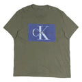 CALVIN KLEIN JEANS Mens Green Blue Graphic T-Shirt L Short Sleeve Crew Neck