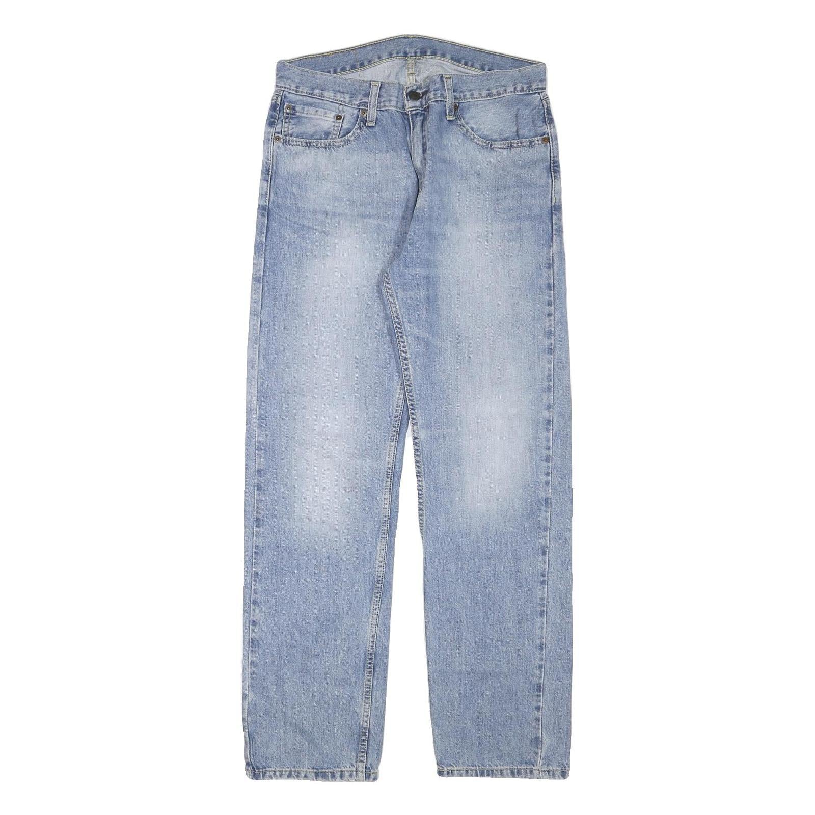 LEVI'S 505 Mens Jeans Blue Regular Straight Denim Medium W33 L32 Classic Zip