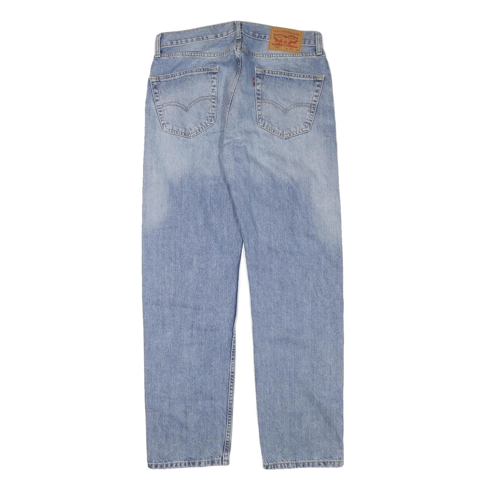 LEVI'S 505 Mens Jeans Blue Regular Straight Denim Medium W33 L32 Classic Zip