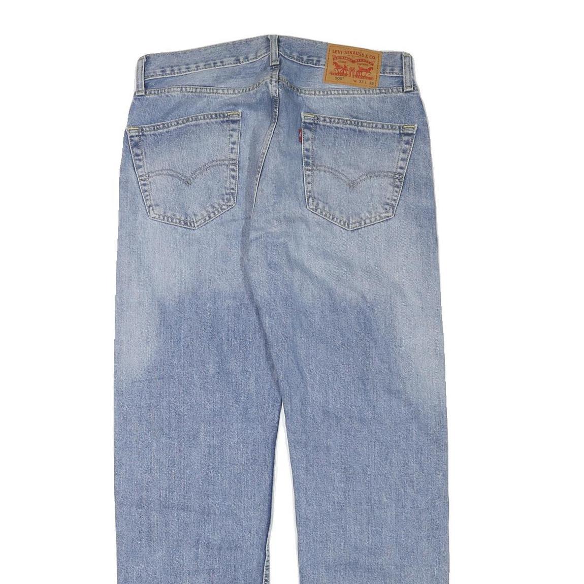 LEVI'S 505 Mens Jeans Blue Regular Straight Denim Medium W33 L32 Classic Zip