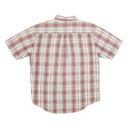 TIMBERLAND Mens White & Red Check Shirt L Casual Cotton Short Sleeve Button
