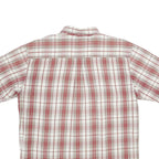 TIMBERLAND Mens White & Red Check Shirt L Casual Cotton Short Sleeve Button