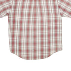 TIMBERLAND Mens White & Red Check Shirt L Casual Cotton Short Sleeve Button