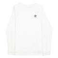 ADIDAS Mens White Crew Neck S Logo Sweatshirt Cotton Blend Casual Pullover