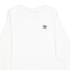 ADIDAS Mens White Crew Neck S Logo Sweatshirt Cotton Blend Casual Pullover