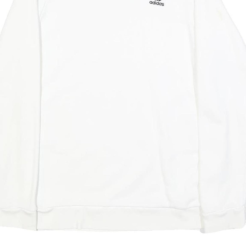 ADIDAS Mens White Crew Neck S Logo Sweatshirt Cotton Blend Casual Pullover